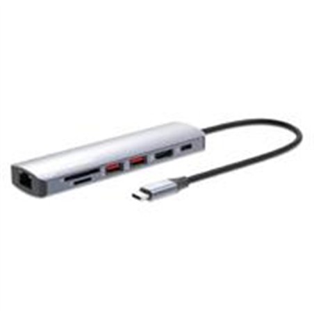 ESTACIÓN DOCKING, MANHATTAN, 153966, USB-C CON LECTOR DE TARJETAS, 7 EN 1