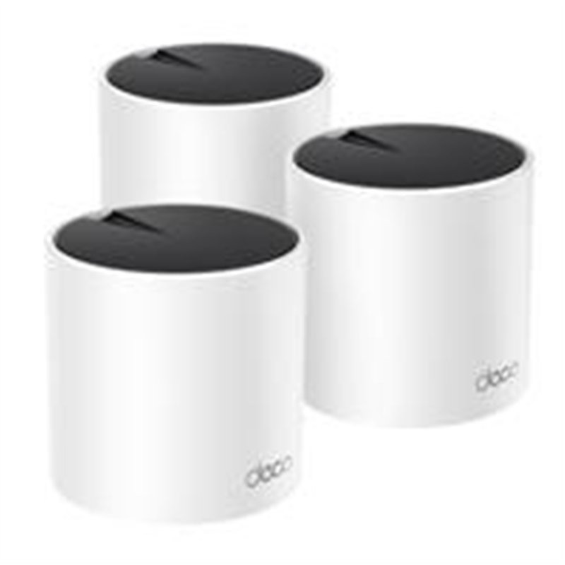 ROUTER |TP-LINK | DECO X55(3-PACK) | WIFI 6 | AX3000 | 5GHZ 2402 MBPS 802.11AX. 2.4GHZ 574 MBPS 802.11AX 2X2 MU-MIMO CUBRE HASTA