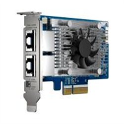 TARJETA DE RED QNAP QXG-10G2T-X710 / VELOCIDADES DE TRANSMISION 10GBPS/5GBPS/2.5GBPS/1GBPS/100MBPS / PUERTOS ETHERNET RJ45(2) / 