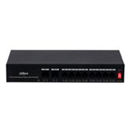 SWITCH  POE DAHUA  DE 10 PUERTOS FAST ETHERNET/ 8 PUERTOS POE/ 2 PUERTOS UPLINK/ 65 WATTS TOTALES/ SOPORTA POE WATCHDOG/ SWITCHI