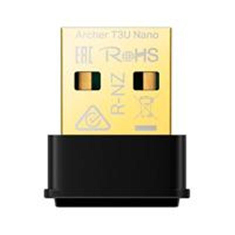 TARJETA DE RED | TP-LINK | ARCHER T3U NANO | AC1300 | USB | INALAMBRICO | 5GHZ 867MBPS | 2.4GHZ 400MBPS | COMPATIBLE CON WINDOWS
