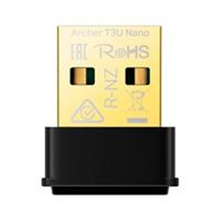 TARJETA DE RED | TP-LINK | ARCHER T3U NANO | AC1300 | USB | INALAMBRICO | 5GHZ 867MBPS | 2.4GHZ 400MBPS | COMPATIBLE CON WINDOWS