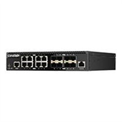SWITCH QNAP QSW-M3216R-8S8T-US, 16 PUERTOS / 8 10GBESFP+ / 8 10GBE BASE-T(RJ45) / 1 PUERTO DE GESTION GBE RJ45 /ADMINISTRACION W