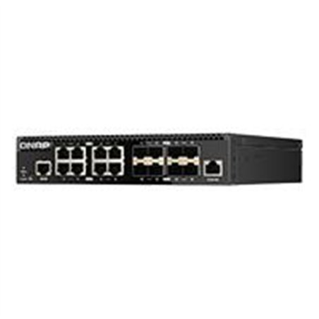 SWITCH QNAP QSW-M3216R-8S8T-US, 16 PUERTOS / 8 10GBESFP+ / 8 10GBE BASE-T(RJ45) / 1 PUERTO DE GESTION GBE RJ45 /ADMINISTRACION W