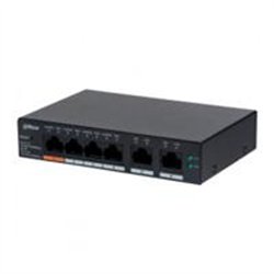 SWITCH/ DAHUA/ CS4006-4GT-60 - SWITCH POE DE 6 PTOS GIGABIT/ 4 PTOS POE 10/100/1000/ 2 PTOS UPLINK 10/100/1000/60 WATTS TOTALES/