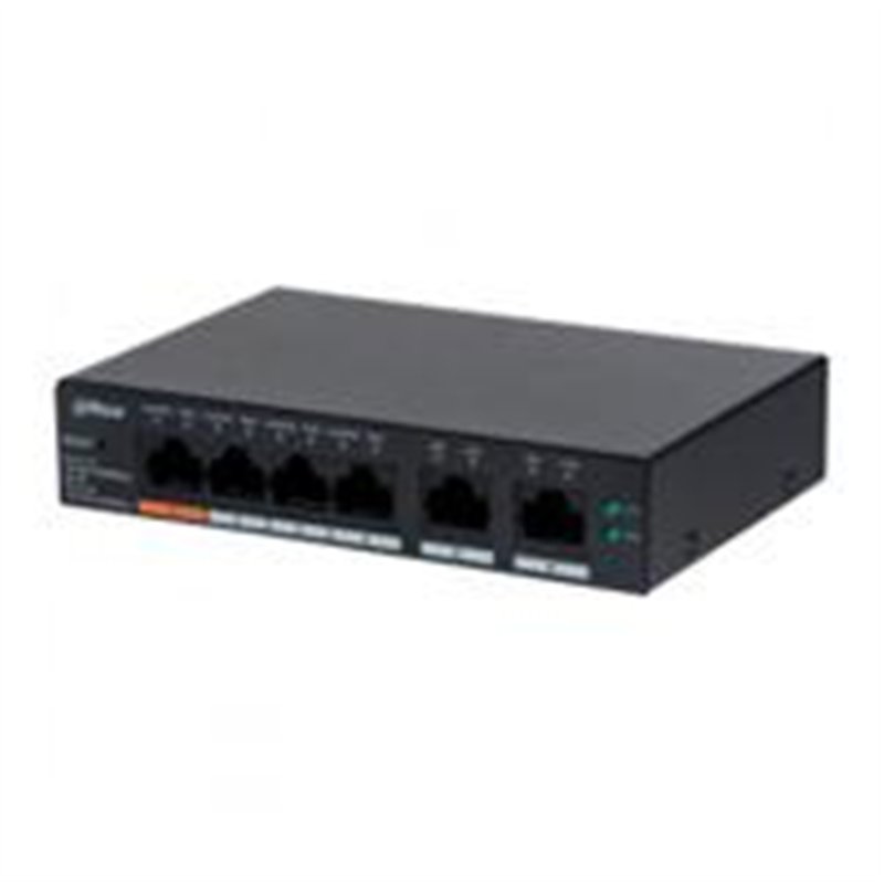 SWITCH/ DAHUA/ CS4006-4GT-60 - SWITCH POE DE 6 PTOS GIGABIT/ 4 PTOS POE 10/100/1000/ 2 PTOS UPLINK 10/100/1000/60 WATTS TOTALES/