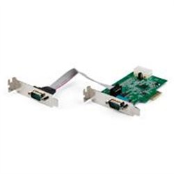 TARJETA PCI EXPRESS SERIAL RS232 DE 2 PUERTOS - TARJETA ADAPTADORA SERIAL PCIE RS232 DB9 UART 16950 - PERFIL BAJO - WIN/LINUX - 