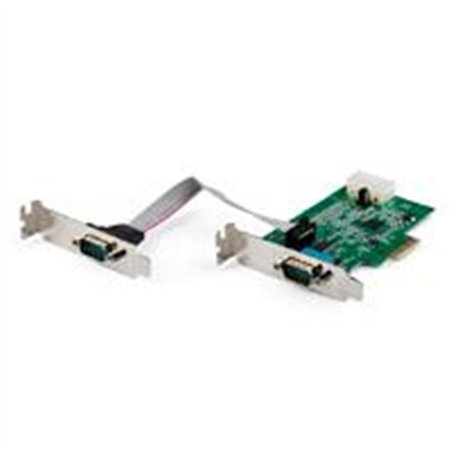 TARJETA PCI EXPRESS SERIAL RS232 DE 2 PUERTOS - TARJETA ADAPTADORA SERIAL PCIE RS232 DB9 UART 16950 - PERFIL BAJO - WIN/LINUX - 