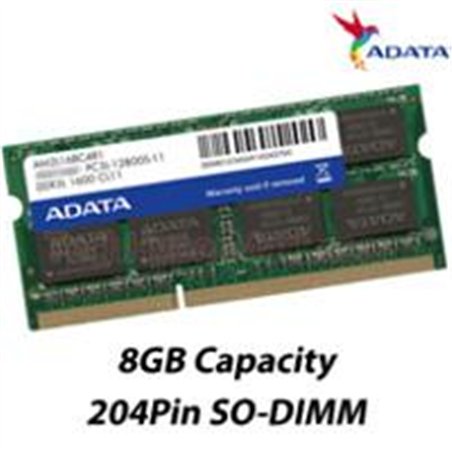 MEMORIA ADATA SODIMM DDR3L 8GB PC3L-12800 1600MHZ CL11 204PIN 1.35V LAPTOP/AIO/MINI PCS (ADDS1600W8G11-S)