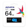 MEMORIA ADATA 64GB USB 3.2 UV320 RETRACTIL NEGRO-AZUL (AUV320-64G-RBKBL)