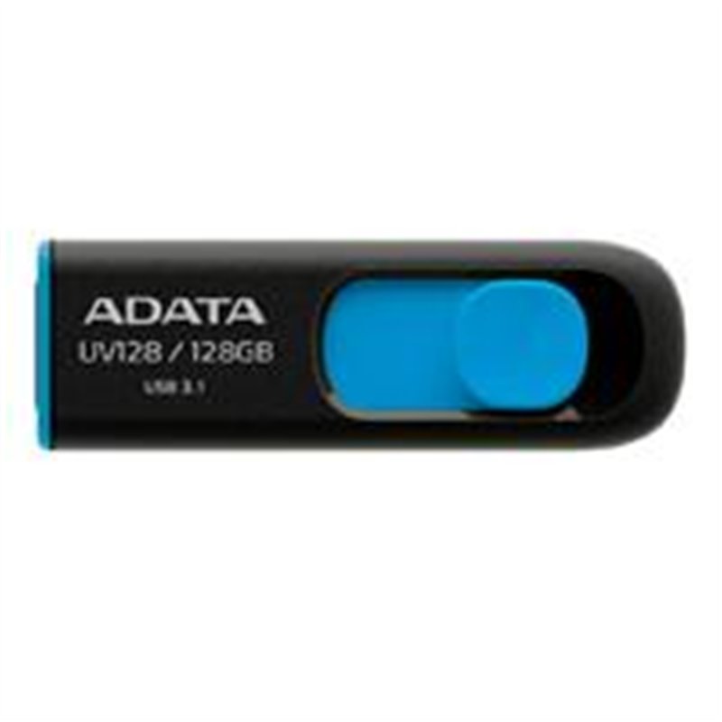 MEMORIA ADATA 128GB USB 3.2 UV128 RETRACTIL NEGRO-AZUL (AUV128-128G-RBE)