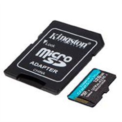MEMORIA FLASH MICRO SD KINGSTON SDXC CANVAS GO PLUS 128GB 170R UHS-I U3 V30 C/ADAPTADOR SDCG3/128GB