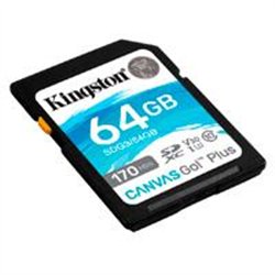 MEMORIA FLASH SD KINGSTON SDXC CANVAS GO PLUS 64GB 170R C10 UHS-I U3 V30 (SDG3/64GB)