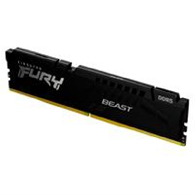 MEMORIA RAM KINGSTON DIMM DDR5 16GB 5200MT/S FURY BEAST BLACK CL40 288PIN 1.25V C/DISIPADOR DE CALOR P/PC/GAMER/ALTO RENDIMIENTO