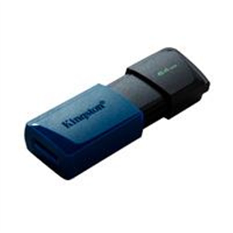 MEMORIA FLASH USB KINGSTON DATA TRAVELER EXODIA M 64GB GEN 1 3.2 GEN 1 C/TAPA MÓVIL NEGRO + AZUL (DTXM/64GB)