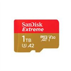 MEMORIA SANDISK MICRO SDXC 1TB EXTREME 190MB/S 4K CLASE 10 A2 V30 C/ADAPTADOR SDSQXAV-1T00-GN6MA