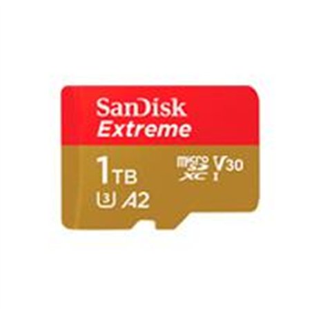 MEMORIA SANDISK MICRO SDXC 1TB EXTREME 190MB/S 4K CLASE 10 A2 V30 C/ADAPTADOR SDSQXAV-1T00-GN6MA