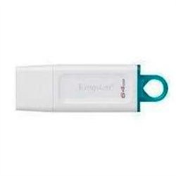 MEMORIA FLASH USB KINGSTON DATA TRAVELER EXODIA 64GB GEN 1 3.2 TIPO A BLANCO C/ANILLO AZUL KC-U2G64-5R
