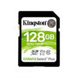 MEMORIA FLASH SD KINGSTON SDXC CANVAS SELECT 128GB 100R C10 UHS-I U3 V30 (SDS2/128GB)