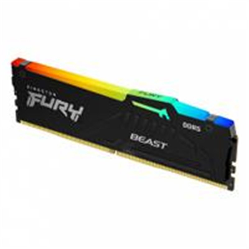 MEMORIA RAM KINGSTON DIMM DDR5 32GB 5600MT/S FURY BEAST BLACK XMP RGB CL40 288PIN 1.25V C/DISIPADOR DE CALOR P/PC/GAMER/ALTO REN