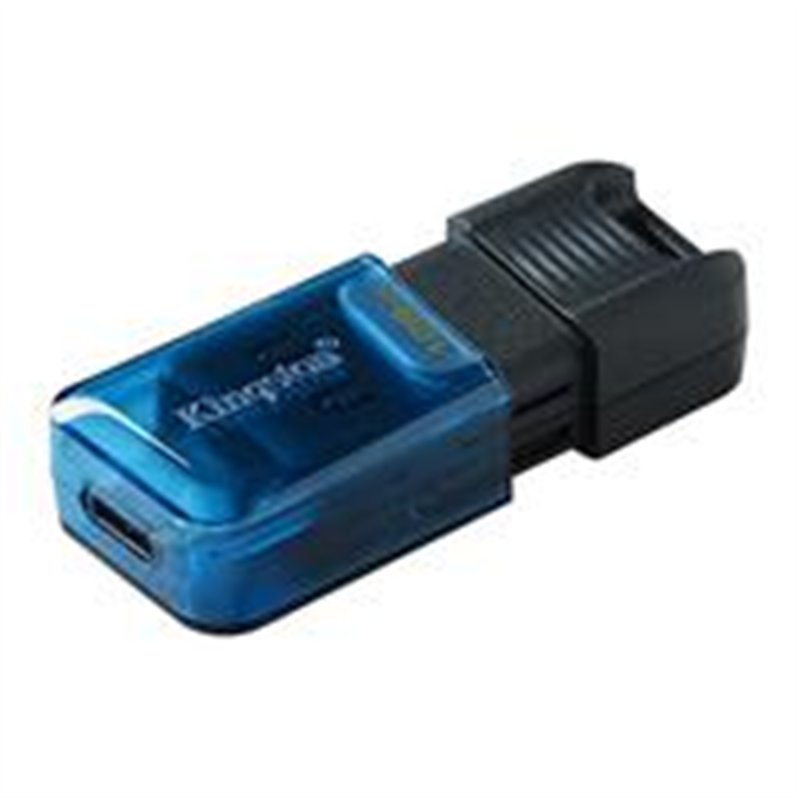 MEMORIA FLASH USB KINGSTON DATA TRAVELER 80M 128GB GEN 1 3.2 TIPO C NEGRO + AZUL (DT80M/128GB)