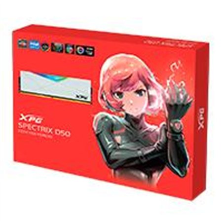 MEMORIA XPG SPECTRIX D50 UDIMM DDR4 16GB (2X8GB) PC4-25600 3200MHZ CL16 1.35V CON DISIPADOR PC/GAMER COLOR BLANCO (AX4U32008G16A