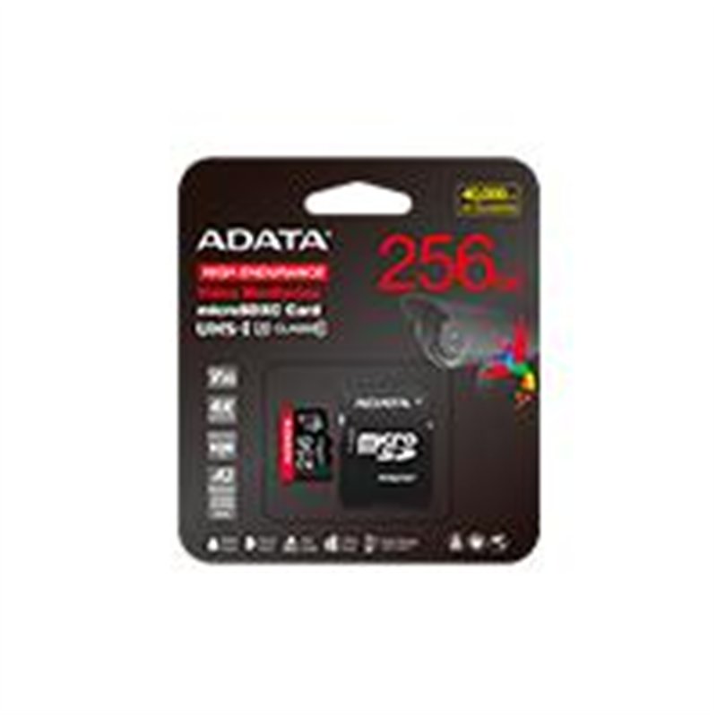 MEMORIA ADATA MICRO SDXC/SDHC 256GB UHS-I VIDEOVIGILANCIA 24/7 100MB/85MB 4K CLASE 10 U3 V30 A2  C/ADAPTADOR (AUSDX256GUI3V30SHA