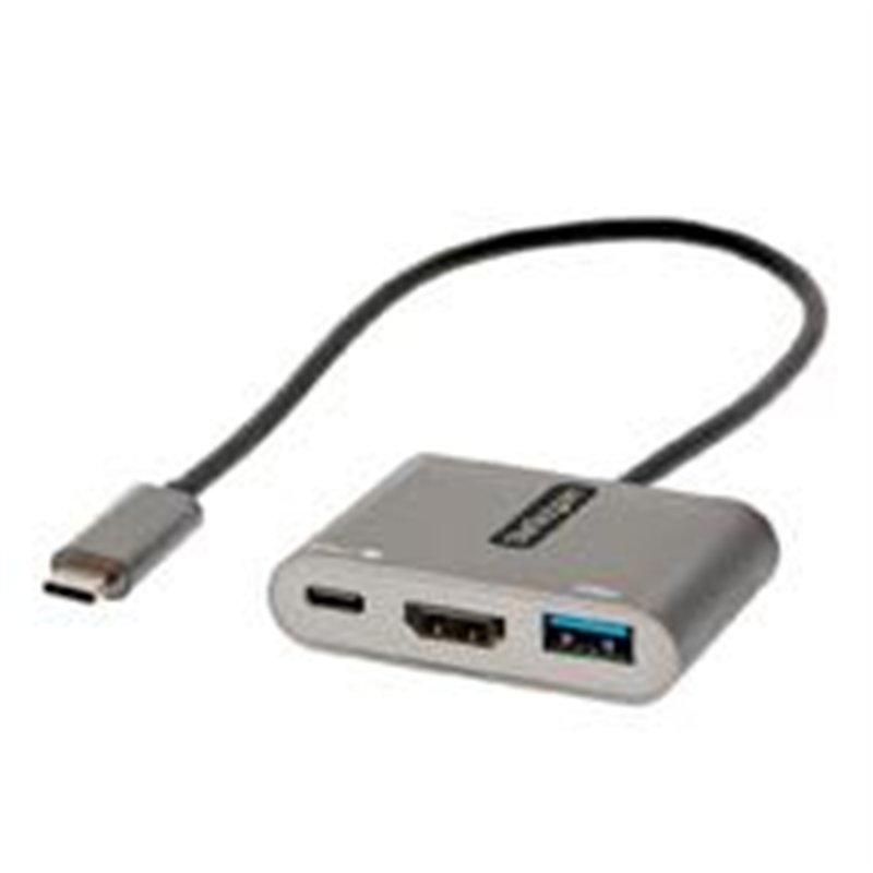 ADAPTADOR MULTIPUERTOS USB C, USB TIPO C A HDMI, 4K, PD 100W, PASS THROUGH, HUB USB 3.0 1XUSBC 1XUSBA, DOCKING STATION - STARTEC