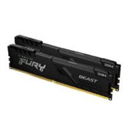 MEMORIA RAM KINGSTON DIMM DDR4 16GB 2X8GB 3200MT/S FURY BEAST BLACK XMP CL16 288PIN 1.35V C/DISIPADOR DE CALOR P/PC/GAMER/ALTO R