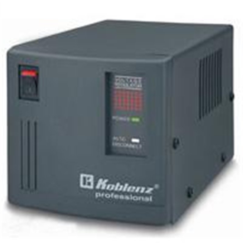 REGULADOR DE VOLTAJE KOBLENZ ER-2550, 2500 VA / 2000 W, 6 CONTACTOS NEMA 5-15R, LUZ LED, ENCENDIDO/ APAGADO DE USO RUDO. 7 AÑOS 
