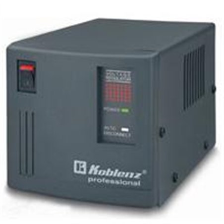 REGULADOR DE VOLTAJE KOBLENZ ER-2550, 2500 VA / 2000 W, 6 CONTACTOS NEMA 5-15R, LUZ LED, ENCENDIDO/ APAGADO DE USO RUDO. 7 AÑOS 
