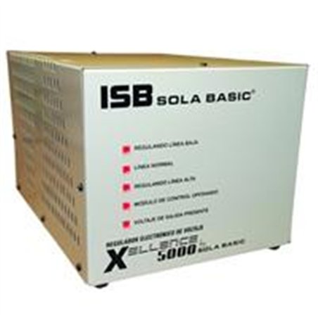 REGULADOR ELECTRONICO DE VOLTAJE SOLA BASIC ISB XELLENCE DE 5000VA MONOFASICO 120VA DE 5000VCA MODELO XL-13-250