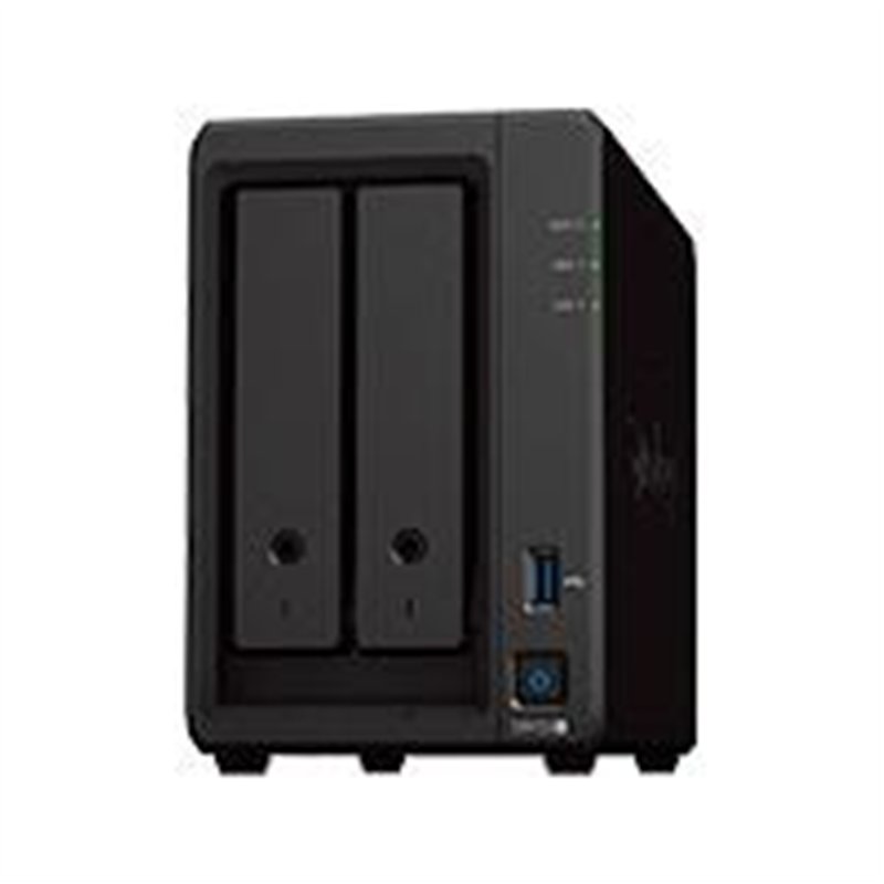 NAS SYNOLOGY DS723+ /2 BAHIAS NUCLEO DOBLE HASTA 3.1 GHZ, 2 PTO LAN GIGA, USB 3.2 X2/ 2 GB DDR4/ HOT-SWAP/SOPORTA 36 TB HASTA 12