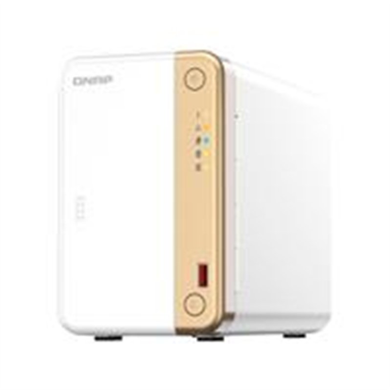 NAS QNAP TS-262-4G /2 BAHIAS NUCLEO DOBLE HASTA 2.9 GHZ, 4 GB EN RAM, /1 LAN 2,5 GBE/USB 3.2 X2/SATA/HOT-SWAP/ SIN DISCOS/HASTA 
