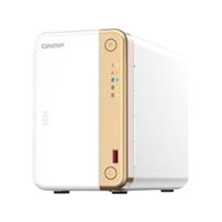 NAS QNAP TS-262-4G /2 BAHIAS NUCLEO DOBLE HASTA 2.9 GHZ, 4 GB EN RAM, /1 LAN 2,5 GBE/USB 3.2 X2/SATA/HOT-SWAP/ SIN DISCOS/HASTA 