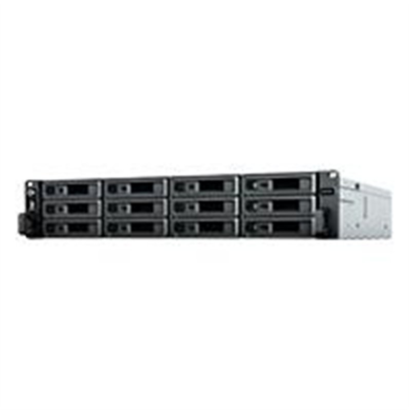 NAS SYNOLOGY RS2423RP+ / 12 BAHIAS/ FUENTE REDUNDANTE/ NUCLEO CUDRUPLE 3.3GHZ/8GB DDR4/ HASTA 216 TB/ LAN GIGABIT X2/ LAN 10GBE 