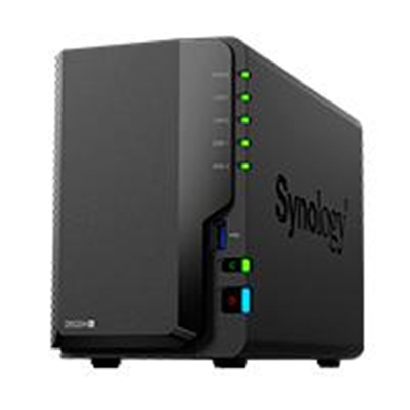 NAS SYNOLOGY DS224+ /2 BAHIAS NUCLEO CUADRUPLE HASTA 2.7 GHZ 2GB DDR4, AMPLIABLE HASTA 6GB/2 LAN GIGABIT/USB 3.2 X2/SATA/HOT-SWA