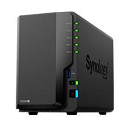 NAS SYNOLOGY DS224+ /2 BAHIAS NUCLEO CUADRUPLE HASTA 2.7 GHZ 2GB DDR4, AMPLIABLE HASTA 6GB/2 LAN GIGABIT/USB 3.2 X2/SATA/HOT-SWA