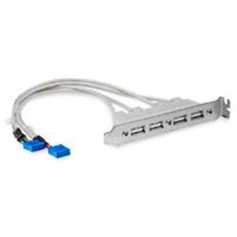 BRACKET ADAPTADOR CABEZAL DE 4 PUERTOS USB 2.0 CON CONEXION A PLACA BASE 2X IDC10 - STARTECH.COM MOD. USBPLATE4