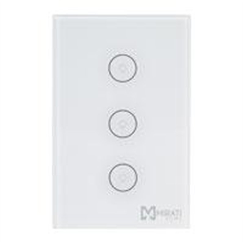 APAGADOR INTELIGENTE DE PARED // MIRATI // WIFI 2.4GHZ // 3 APAGADOR TOUCH // COMPATIBLE CON ANDROID E IOS // FUNCIONA CON ALEXA