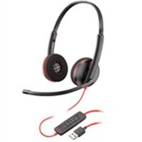 DIADEMA HP POLY 8X228A6 BLACKWIRE C3220/ ALAMBRICA BINAURAL USB-A USB-C REDUCCION DE RUIDO CON MICROFONO CONTROL EN EL CABLE COL