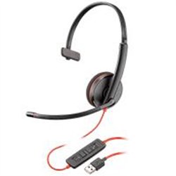 DIADEMA HP POLY 8X214A6 BLACKWIRE C3210/ ALAMBRICA MONOAURAL USB-A USB-C REDUCCION DE RUIDO CON MICROFONO CONTROL EN EL CABLE CO