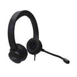 AUDIFONOS ACTECK DISCOVER HU430 / DIADEMA CON MICROFONO  / CONTROLADOR DE VOLUMEN / ALAMBRICO / USB / SONIDO ESTEREO / NEGRO/ AC