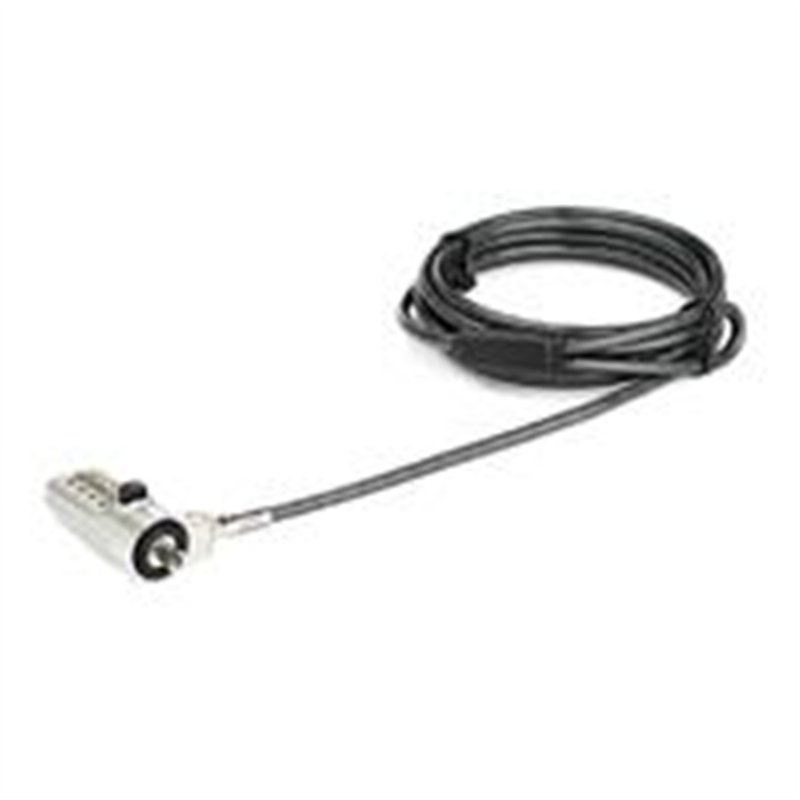 CANDADO DE SEGURIDAD PARA LAPTOP SEGURO COMBINACION DE 4 DIGITOS PARA DISPOSITIVOS CON WEDGE DE 2M - DE ACERO REVESTIDO EN VINIL