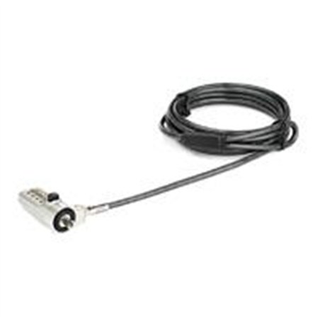 CANDADO DE SEGURIDAD PARA LAPTOP SEGURO COMBINACION DE 4 DIGITOS PARA DISPOSITIVOS CON WEDGE DE 2M - DE ACERO REVESTIDO EN VINIL