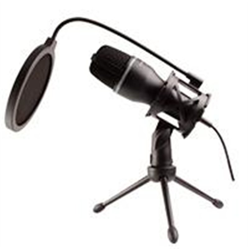 MICROFONO 3.5MM CON FILTRO Y TRIPIE PERFECT CHOICE NEGRO