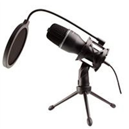 MICROFONO 3.5MM CON FILTRO Y TRIPIE PERFECT CHOICE NEGRO