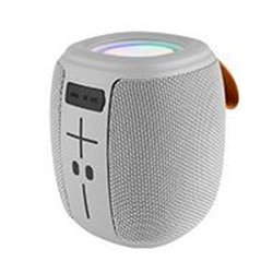 BOCINA INALAMBRICA BLUETOOTH PORTATIL RECARGABLE LUZ RGB FUNCION TWS PERFECT CHOICE NOVEL DRUM - GRIS