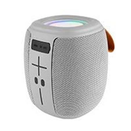 BOCINA INALAMBRICA BLUETOOTH PORTATIL RECARGABLE LUZ RGB FUNCION TWS PERFECT CHOICE NOVEL DRUM - GRIS