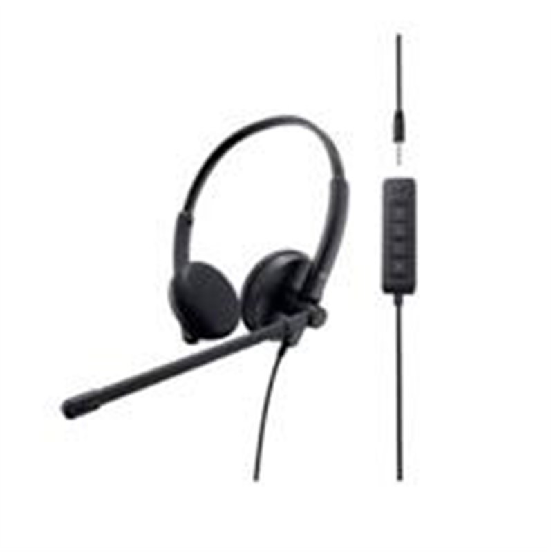 AUDIFONOS CON MICROFONO DELL WH1022 ALAMBRICO 3.5, USB 1.5 MTR NEGRO 520-AAVO